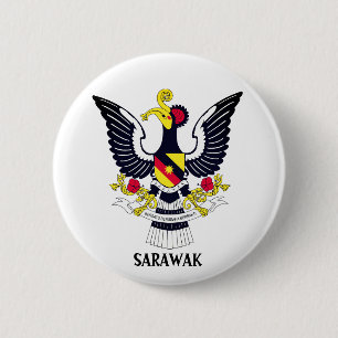 Badge Rond 5 Cm Armoiries de Sarawak - MALAISIE