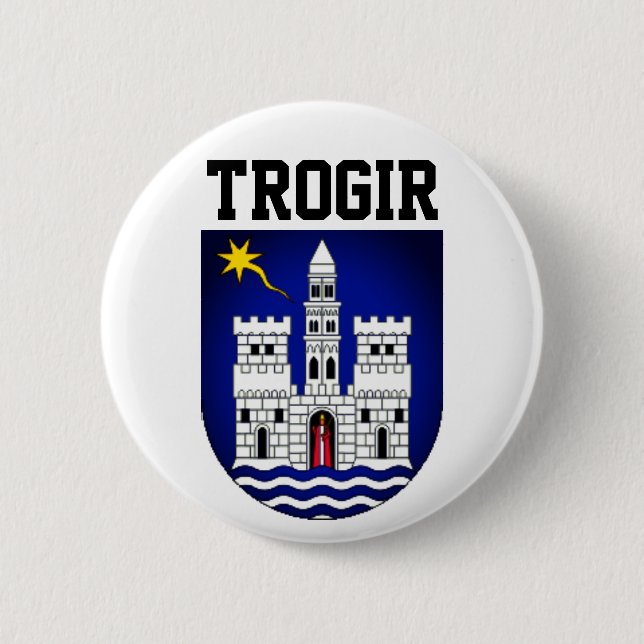 Badge Rond 5 Cm Armoiries de Trogir, Croatie (Devant)