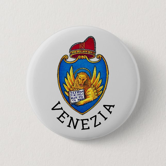 Badge Rond 5 Cm Armoiries de Venise, Italie (Devant)