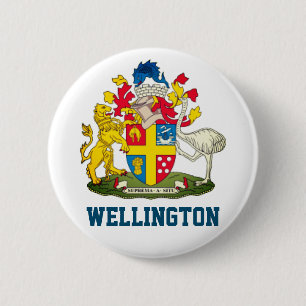 Badge Rond 5 Cm Armoiries de Wellington, Nouvelle-Zélande