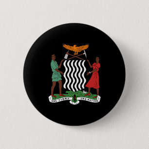 Badge Rond 5 Cm Armoiries de Zambie