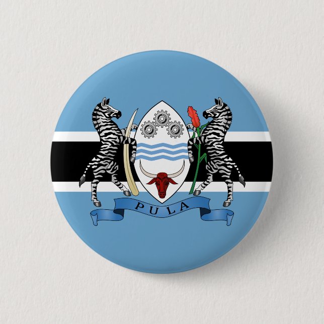 Badge Rond 5 Cm Armoiries du Botswana (Devant)
