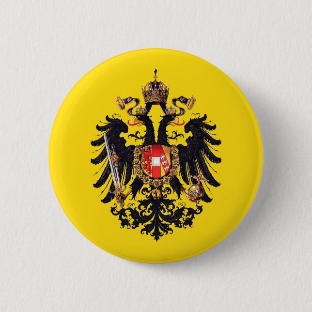 Badge Rond 5 Cm Armoiries du Bouton de l'Empire autrichien (Devant)
