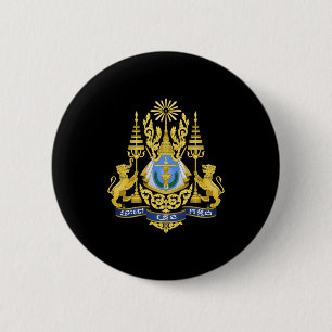 Badge Rond 5 Cm Armoiries du Cambodge