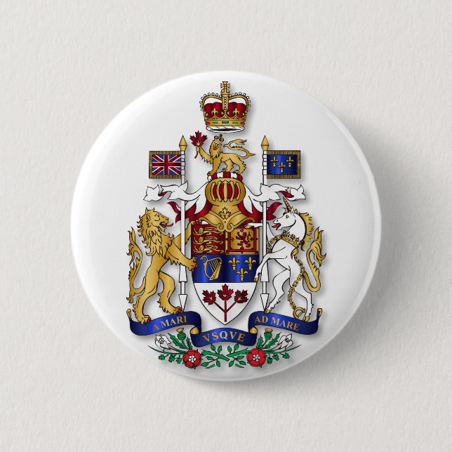 Badge Rond 5 Cm Armoiries du Canada (Devant)