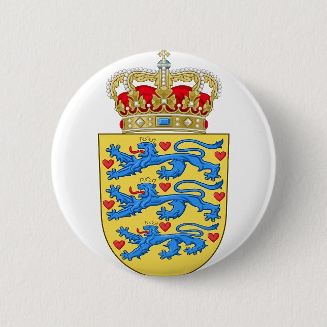 Badge Rond 5 Cm armoiries du danemark (Devant)