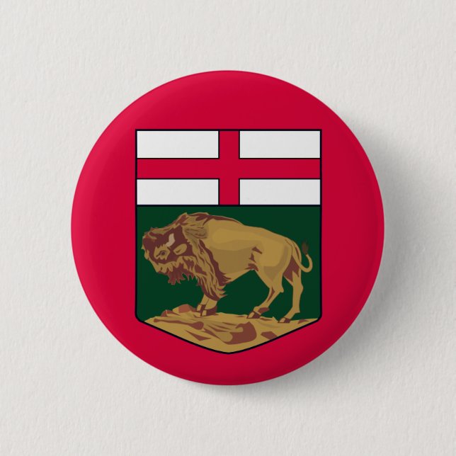 Badge Rond 5 Cm Armoiries du Manitoba - CANADA (Devant)