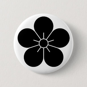 Badge Rond 5 Cm [Armoiries familiales] Fleur de prunier
