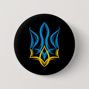 Badge Rond 5 Cm Armoiries ukrainiennes stylisées