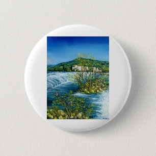 Badge Rond 5 Cm ARNO RIVER À ROVEZZANO Florence Italie