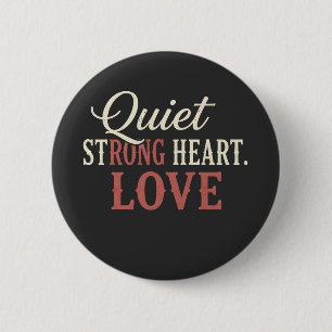 Badge Rond 5 Cm Arrêter Amour à cœur fort