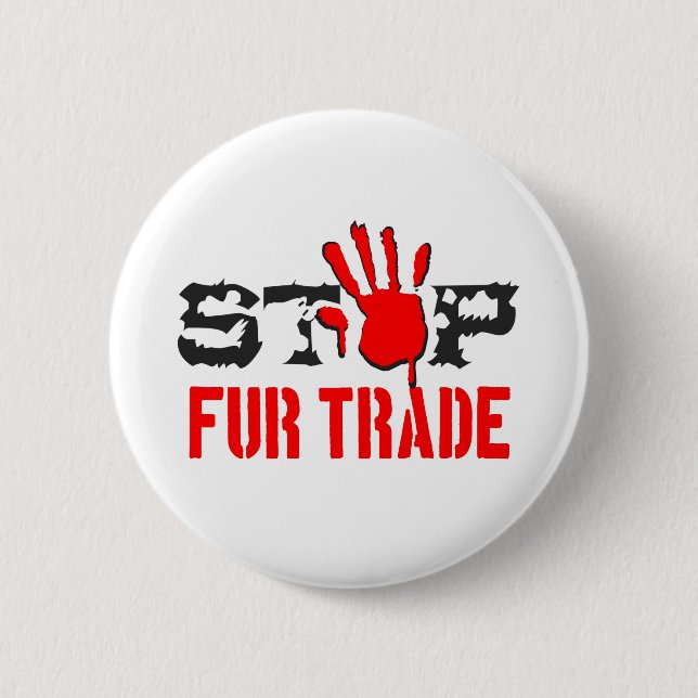 Badge Rond 5 Cm Arrêter le commerce de la fourrure (Devant)