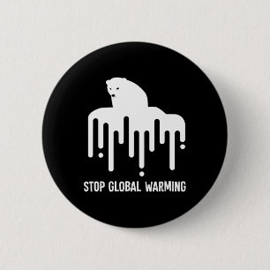 Badge Rond 5 Cm Arrêter le réchauffement climatique réchauffement