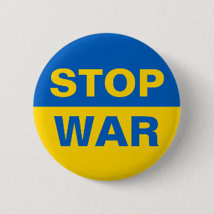 Badge Rond 5 Cm Arrêtez la guerre Ukraine ukrainienne