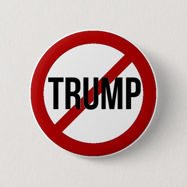 Badge Rond 5 Cm Arrêtez l'Anti-Atout de Donald Trump (Devant)