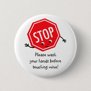 Badge Rond 5 Cm Arrêtez lavent svp le bouton