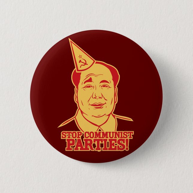 Badge Rond 5 Cm Arrêtez le bouton de partis communistes (Devant)