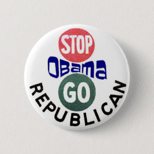 Badge Rond 5 Cm Arrêtez le bouton d'Obama 2012