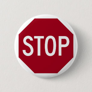 Badge Rond 5 Cm Arrêtez le signe