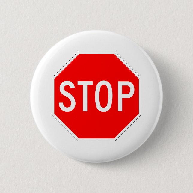 Badge Rond 5 Cm Arrêtez le signe personnalisable (Devant)