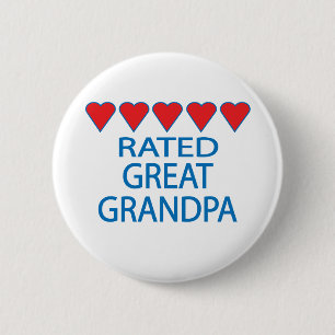 Badge Rond 5 Cm Arrière-grand-père à cinq cœurs