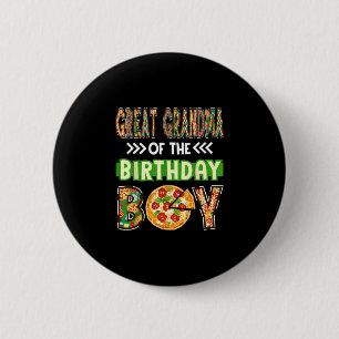 Badge Rond 5 Cm Arrière-mère du garçon amateur de pizza d'annivers