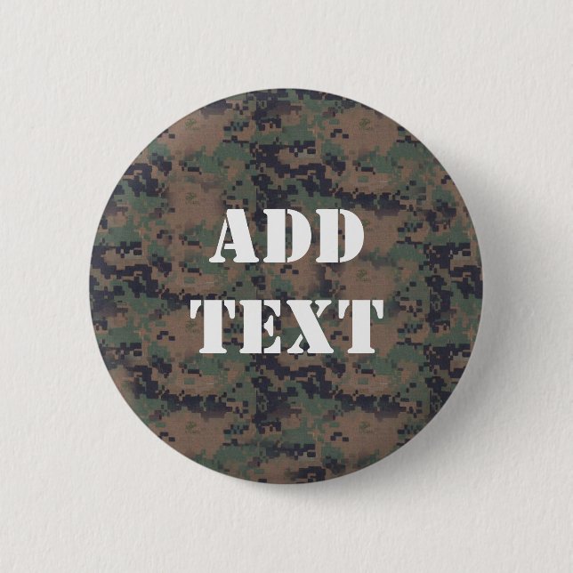 Badge Rond 5 Cm Arrière - plan de bois numérique militaire (Devant)