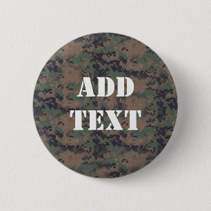Badge Rond 5 Cm Arrière - plan de bois numérique militaire
