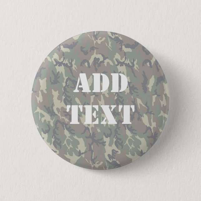 Badge Rond 5 Cm Arrière - plan de camouflage Woodland éclairé (Devant)