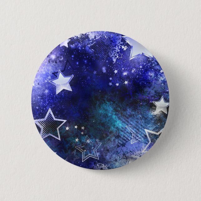 Badge Rond 5 Cm Arrière - plan spatial avec étoiles (Devant)
