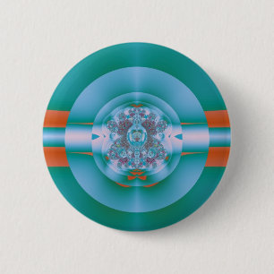 Badge Rond 5 Cm Art abstrait corail aquatique rétro-futuriste