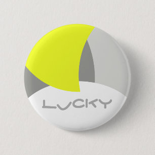 Badge Rond 5 Cm Art Abstrait gris jaune blanc