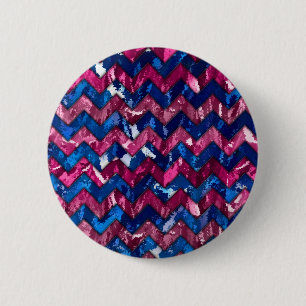 Badge Rond 5 Cm Art Abstrait rose Chevron Design