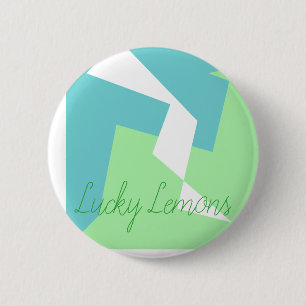Badge Rond 5 Cm Art Abstrait Turquoise Bleu Vert