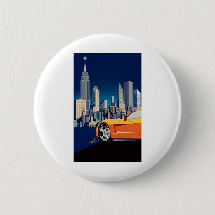 BADGE ROND 5 CM ART AUTOMOBILE DE VETTE ÉLÉGANT
