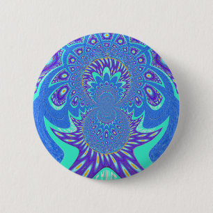 Badge Rond 5 Cm Art bleu moderne