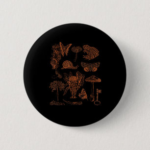 Badge Rond 5 Cm Art botanique, champignons de grenouille, esthétiq