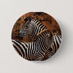 Badge Rond 5 Cm Art de bébé de zèbre