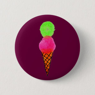 Badge Rond 5 Cm Art de bruit de crème glacée