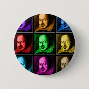 Badge Rond 5 Cm Art de bruit de Shakespeare