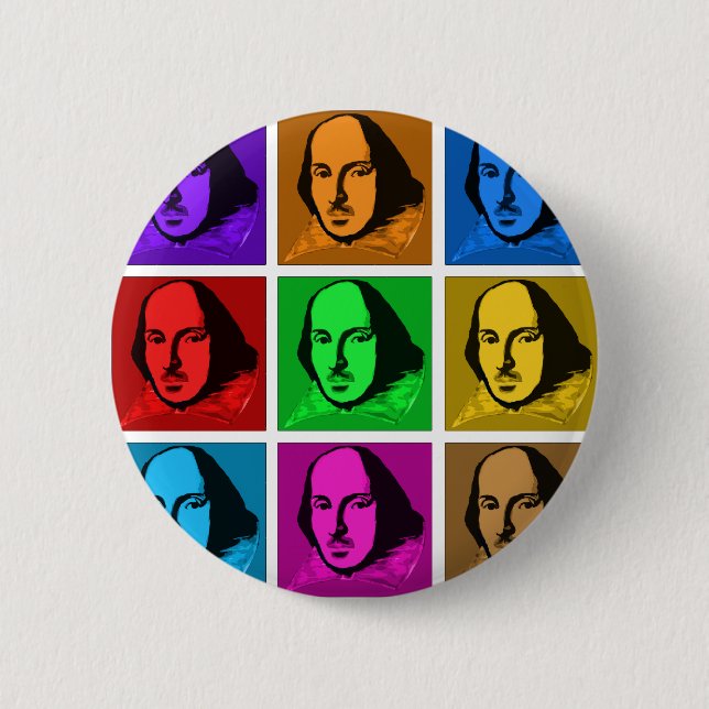Badge Rond 5 Cm Art de bruit Shakespeare (Devant)
