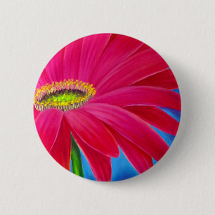 BADGE ROND 5 CM ART DE FLEUR DE MARGUERITE - MULTI