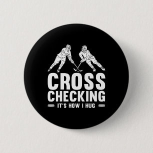 Badge Rond 5 Cm Art De Hockey Sur Glace Amusant Pour Hommes Femmes