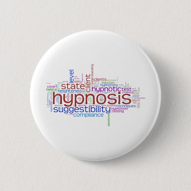 Badge Rond 5 Cm Art de mot d'hypnose (Devant)
