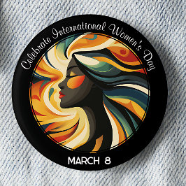 Badge Rond 5 Cm Art déco célèbre la Journée internationale de la f