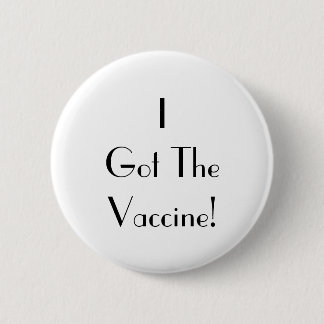 Badge Rond 5 Cm Art Déco J'Ai Obtenu Le Vaccin Typographie Blanche