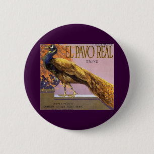 Badge Rond 5 Cm Art d'étiquette de caisse de fruits vintage El Pav