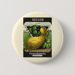 Badge Rond 5 Cm Art d'étiquette de paquet de graines vintage Courg