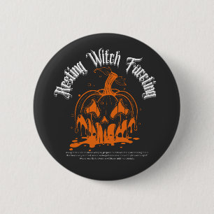 Badge Rond 5 Cm Art d'Halloween Citrouille éffrayant