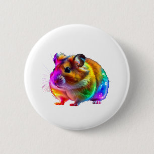 Badge Rond 5 Cm Art du hamster brillant coloré